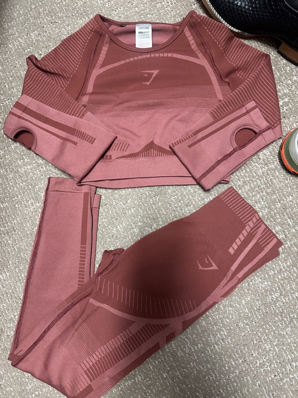 Seamless Set - Dusty Rose Long Sleeve Top & Leggings